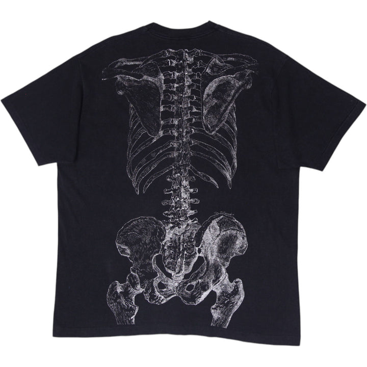 Vintage Mens 90s Fruit of the Loom Skeleton Rib Cage T-Shirt