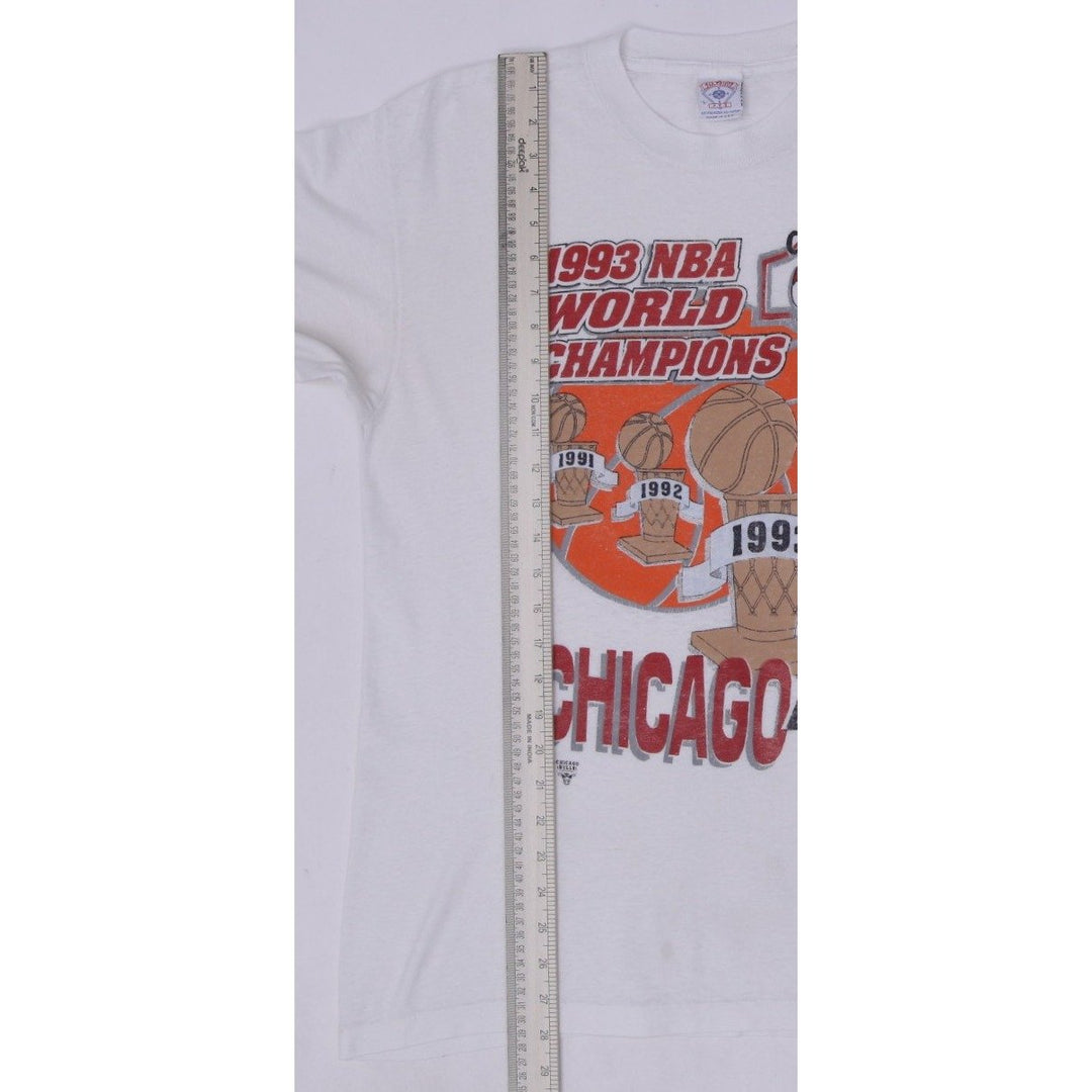 Vintage 1993 Chicago Bulls NBA World Championship White Single Stitch T-Shirt L Made In USA | Migration_T-Shi | Fashion Rerun