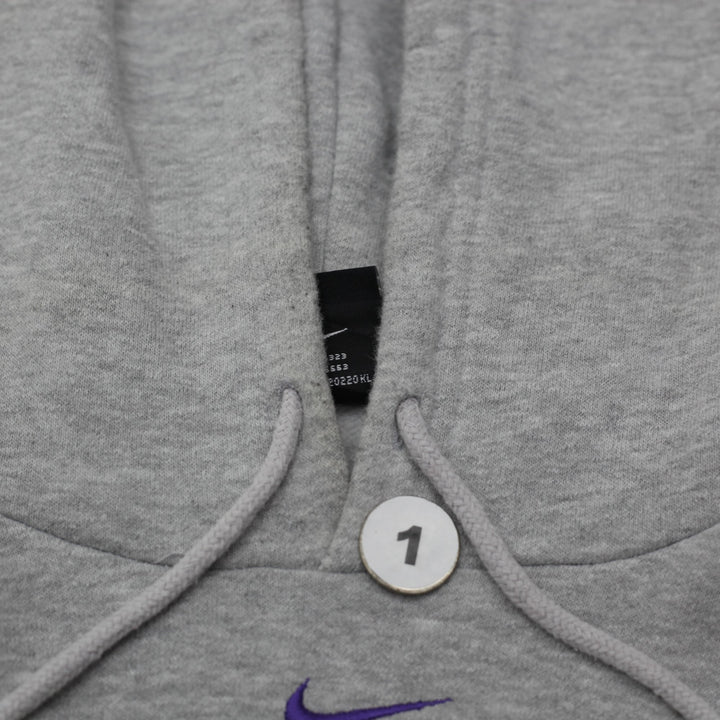 Vintage Mens Nike Lakers Hoodie Gray Sweatshirt Logo NBA Size XL
