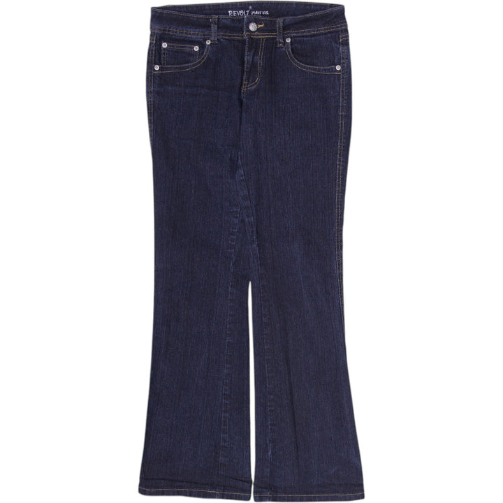 Y2K Ladies Revolt Jeans Blue Butterfly Embroidered Denim