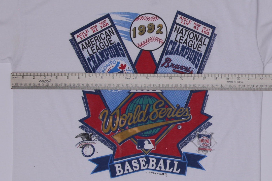 Vintage 1992 World Series MLB Toronto Blue Jays and Atlanta Braves S.Stitch