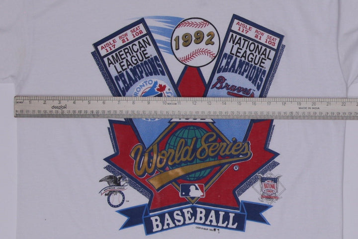 Vintage 1992 World Series MLB Toronto Blue Jays and Atlanta Braves S.Stitch