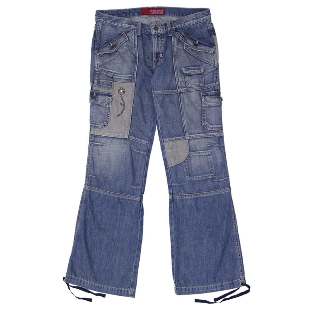 Mens Y2K Guess Jeans Stud Cargo Jeans - Fashion Rerun Vintage Migration_Pants