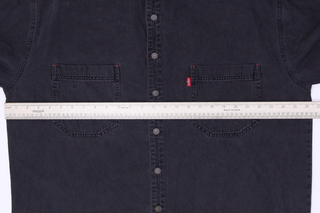 Vintage Levi's Men's Black Denim Long Sleeve Overshirt Size XL