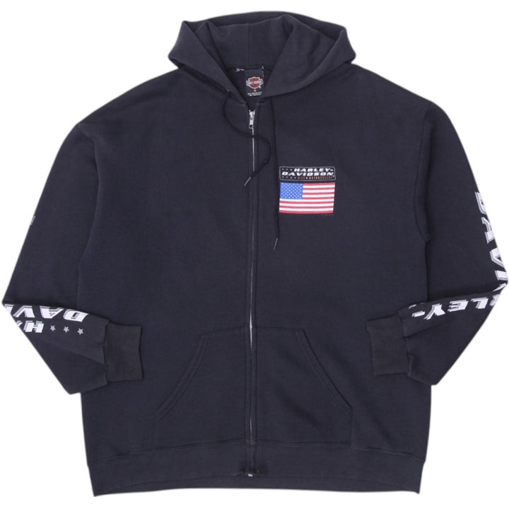 Vintage Mens Harley Davidson Hoodie Black Full Zip USA Graphic XL | Migration_Hoodies | Fashion Rerun