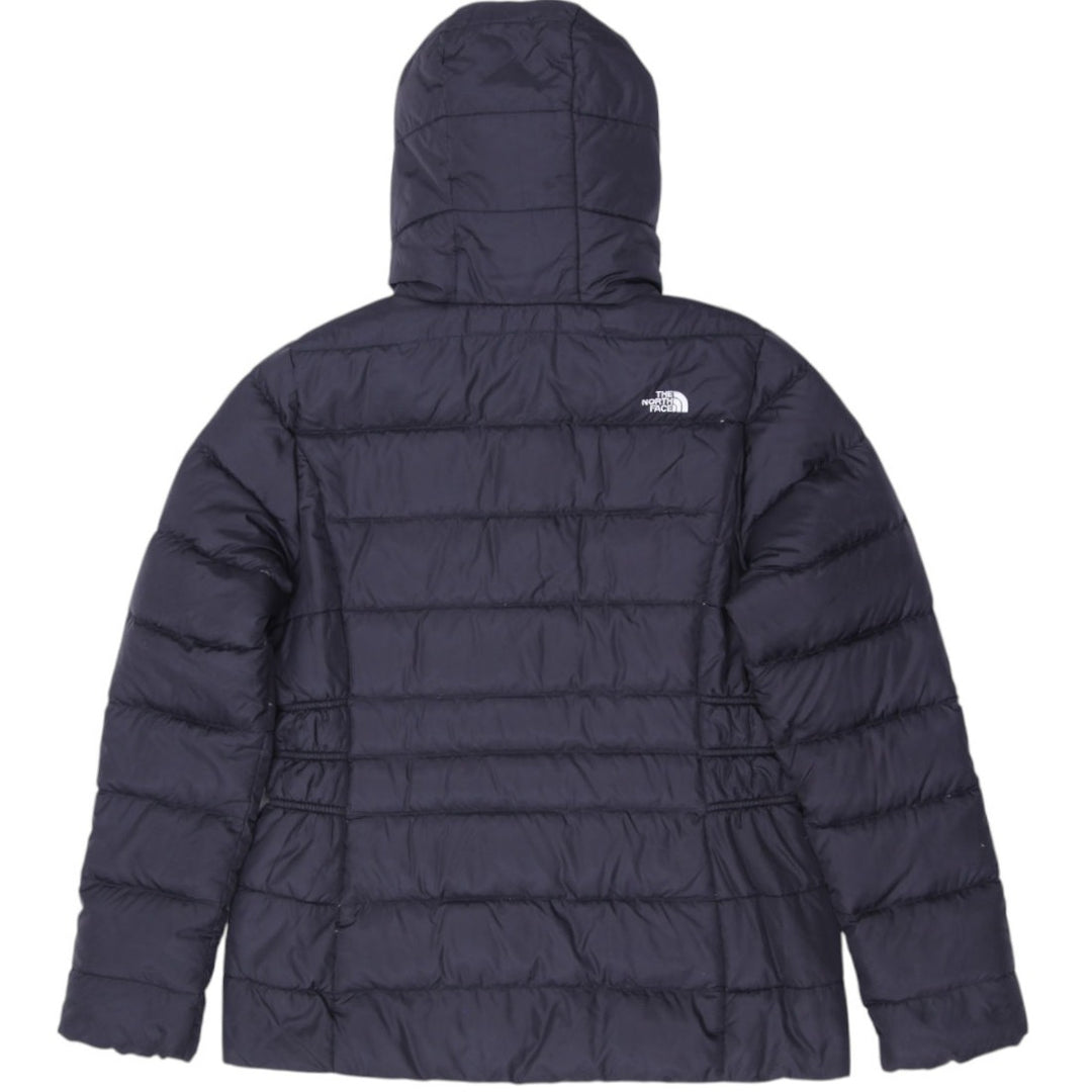 Ladies The North Face Puffer Jacket Black Fur Hood Warm Insulated L