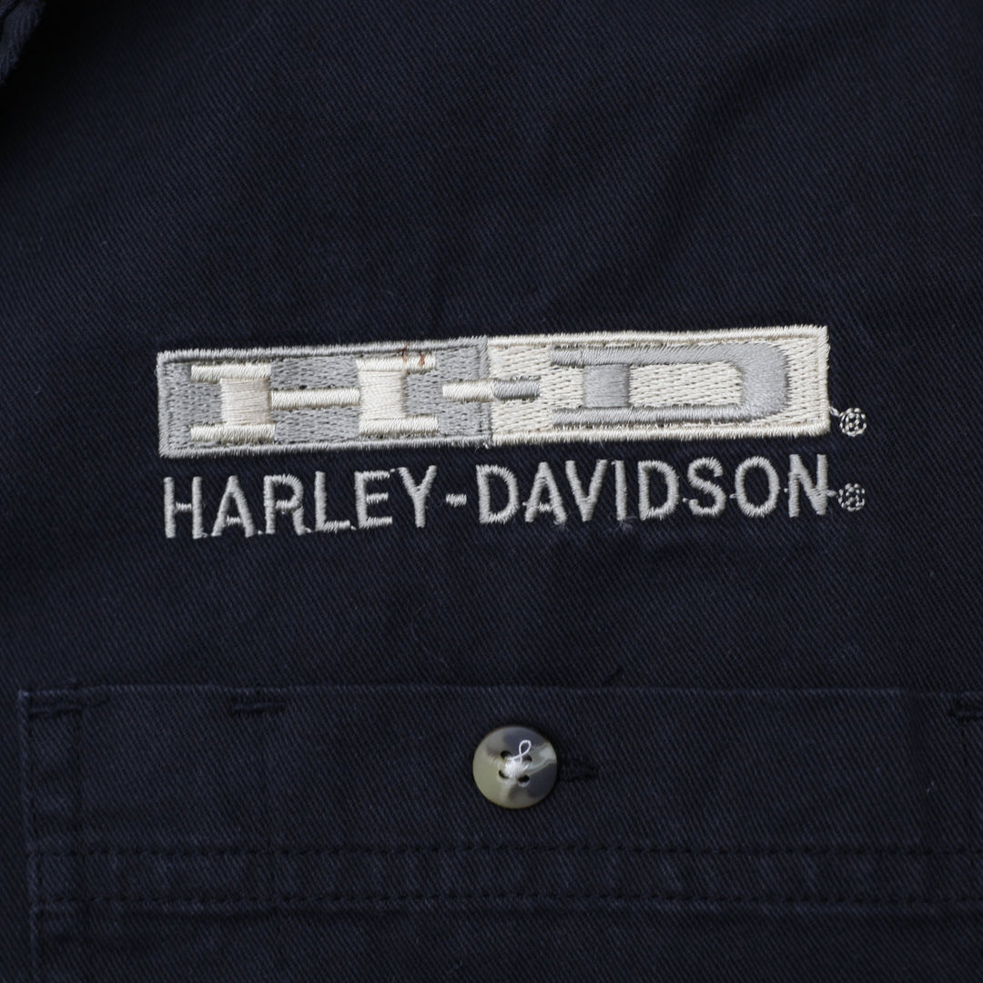 Mens Harley-Davidson Shirt Black Embroidered Long Sleeve Size M