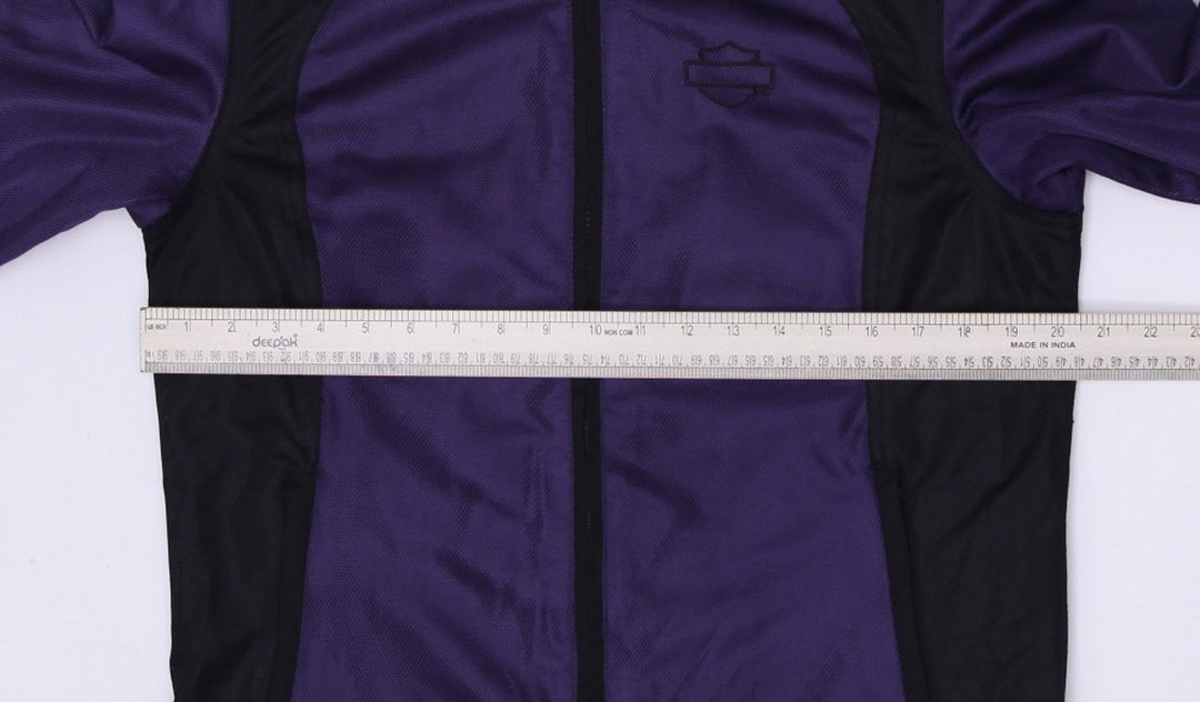 Vintage Harley-Davidson Women's Purple and Black Mesh Motorcycle Jacket | Migration_Jackets - Alternate View | Fashion Rerun