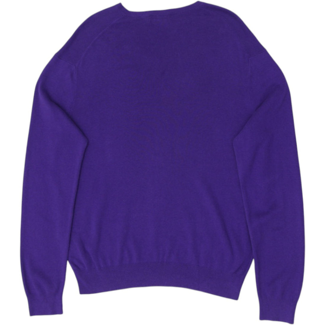 Mens Polo Ralph Lauren Purple V-Neck Pima Cotton Sweater | Migration_Knitwear & Sweaters RL Collection - Side | Fashion Rerun
