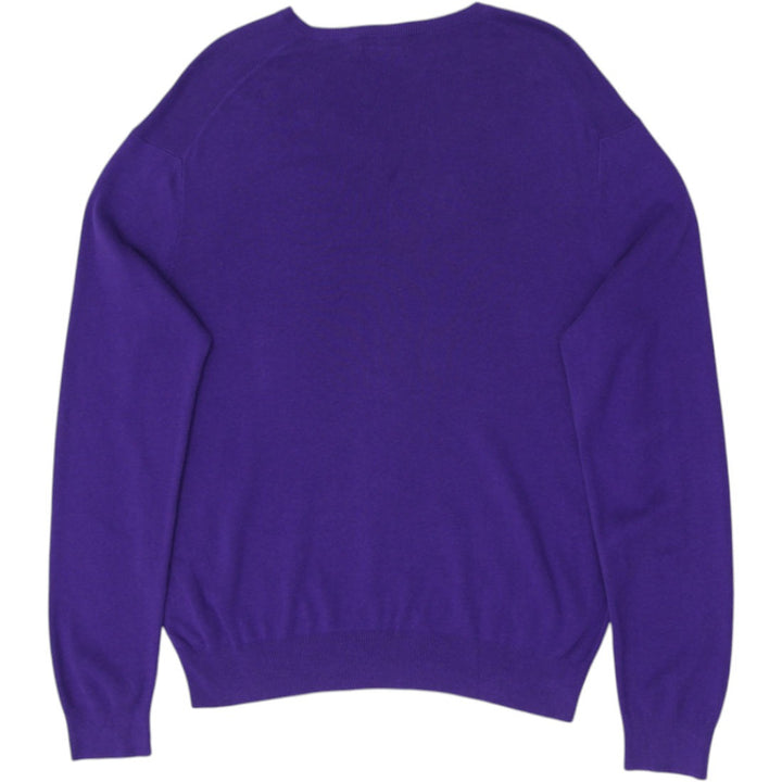Mens Polo Ralph Lauren Purple V-Neck Pima Cotton Sweater | Migration_Knitwear & Sweaters RL Collection - Side | Fashion Rerun