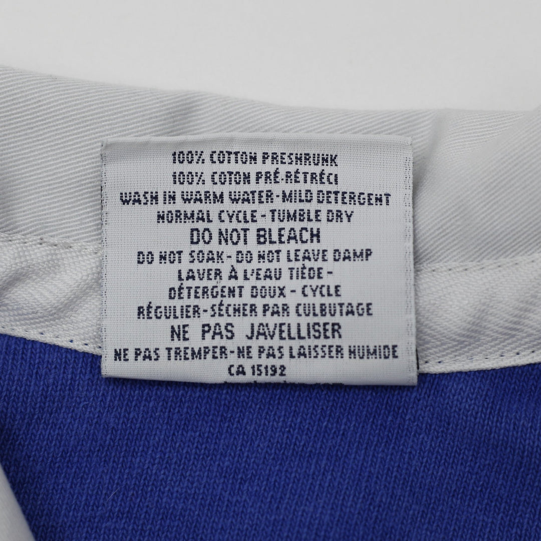 Vintage Mens Barbarian Rugby T-Shirt Blue Striped St. Maximilian Logo Size M