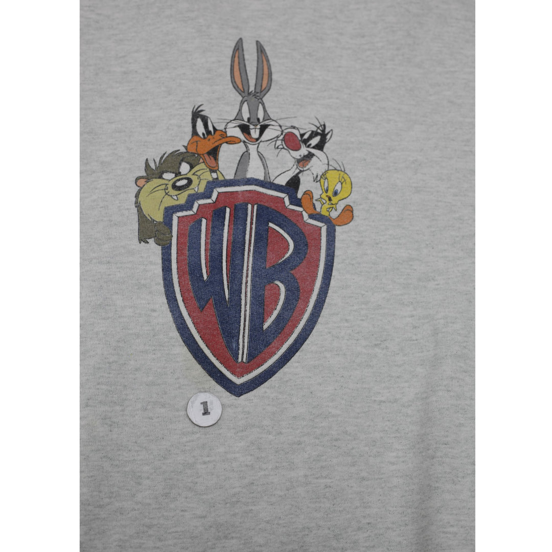 Vintage Mens Acme Sweatshirt Gray Warner Bros Graphic