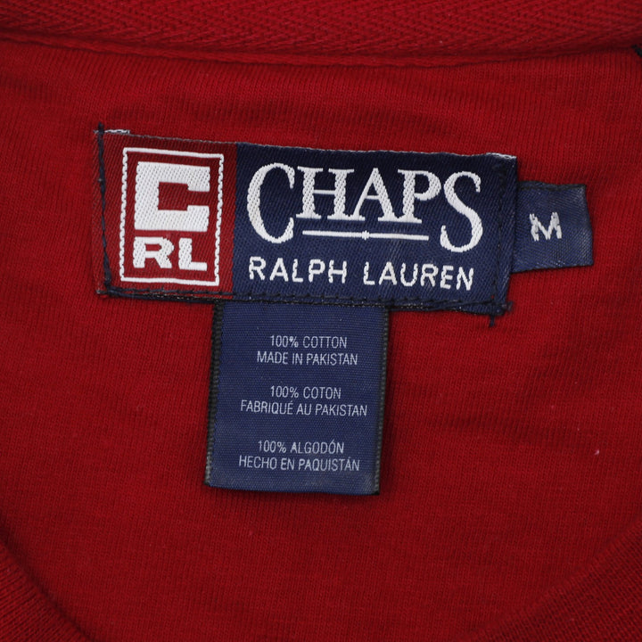 Vintage Mens Chaps Ralph Lauren Red T-Shirt Size M | Migration_T-Shirts - Back View | Fashion Rerun