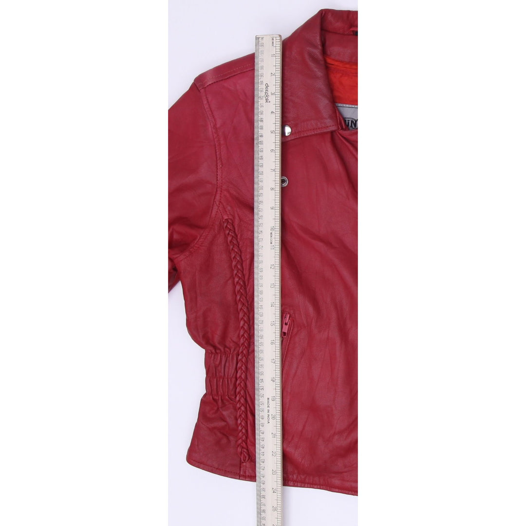 Vintage UNIK Red Leather Biker Jacket Size L | Migration_Jackets MJ DROP - View 13 | Fashion Rerun
