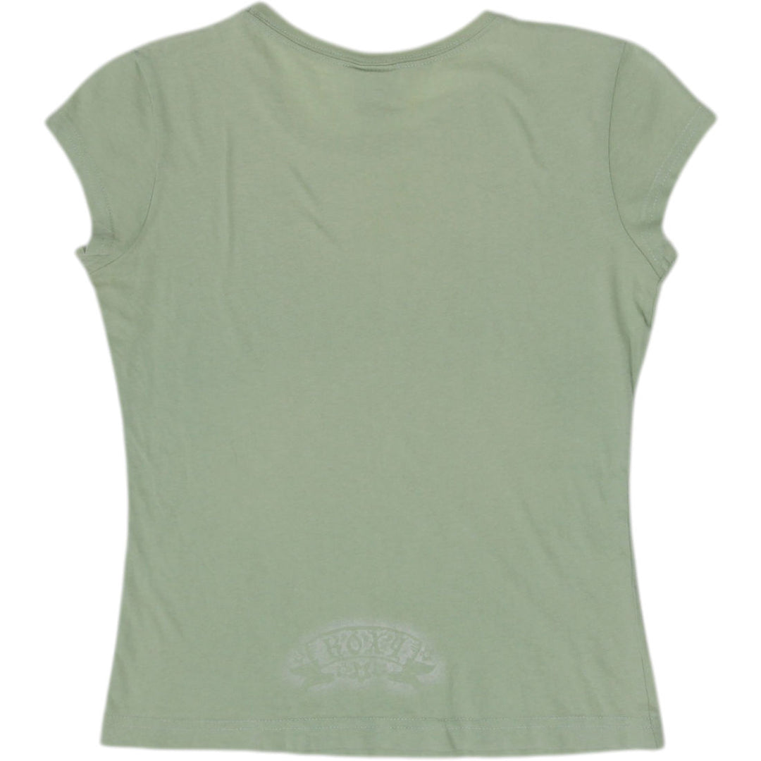 Y2K Ladies Roxy Graphic Print Casual Tee Size S