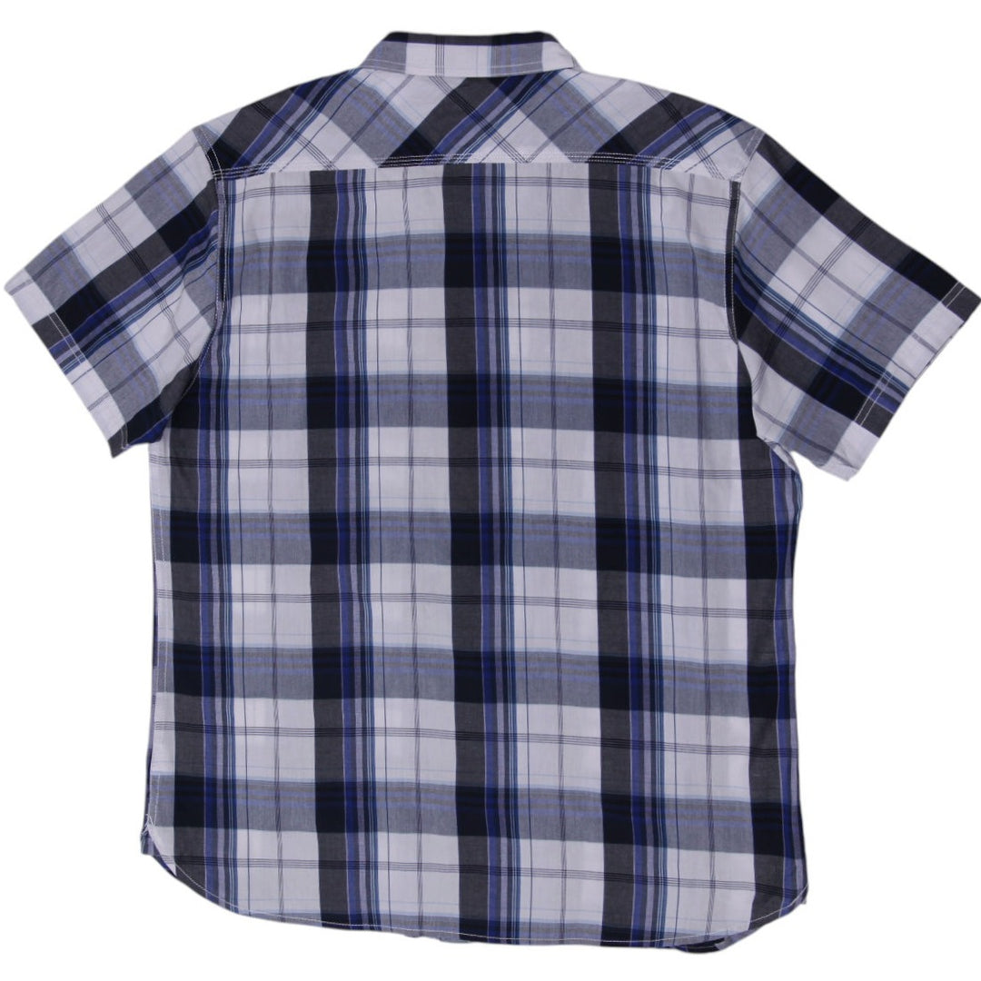 Mens Levi's Blue & Black Plaid Short Sleeve Button-Up Shirt Size XL