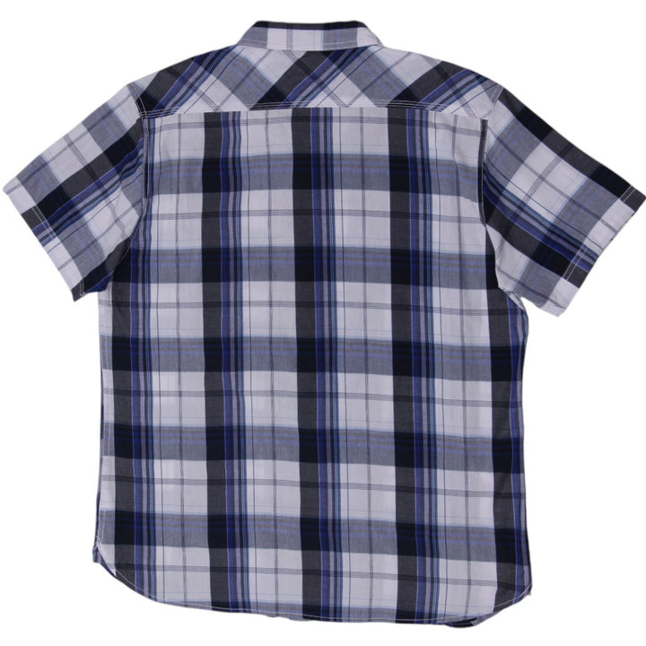 Mens Levi's Blue & Black Plaid Short Sleeve Button-Up Shirt Size XL