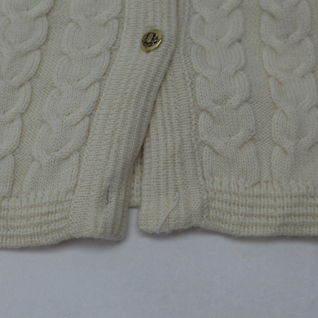 Vintage Quissett Cove Cable Knit Wool Cardigan Sweater Ladies - Fashion Rerun Vintage Migration_Sweaters