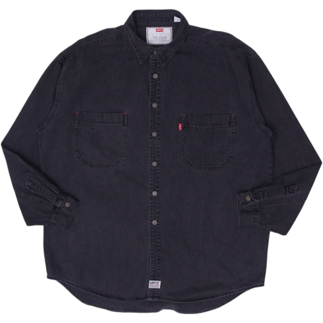 Vintage Levi's Men's Black Denim Long Sleeve Overshirt Size XL