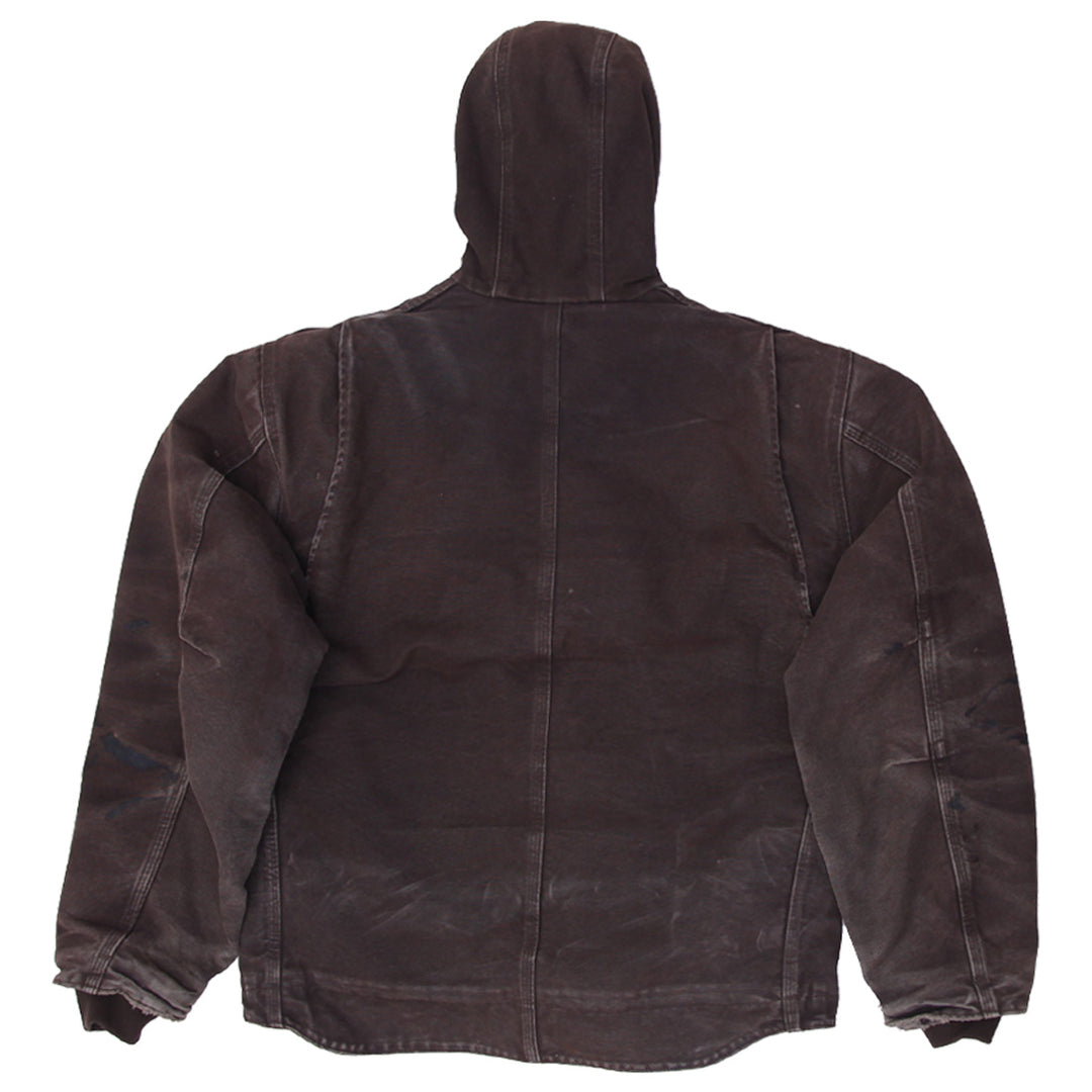 Mens Carhartt J141 DKB Sherpa Fleece Lined Workwear Hooded Jacket