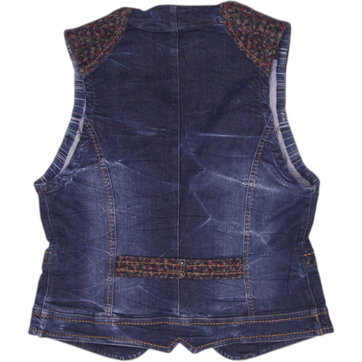 Y2K Ladies Junona Button Front Denim Vest Size S