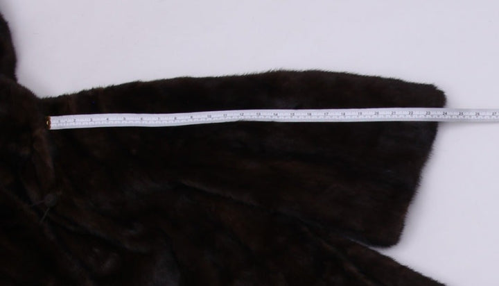 Authentic Pre-Loved Luxurious Helen Smith Mahogany Mink Cape with Oversized Hood