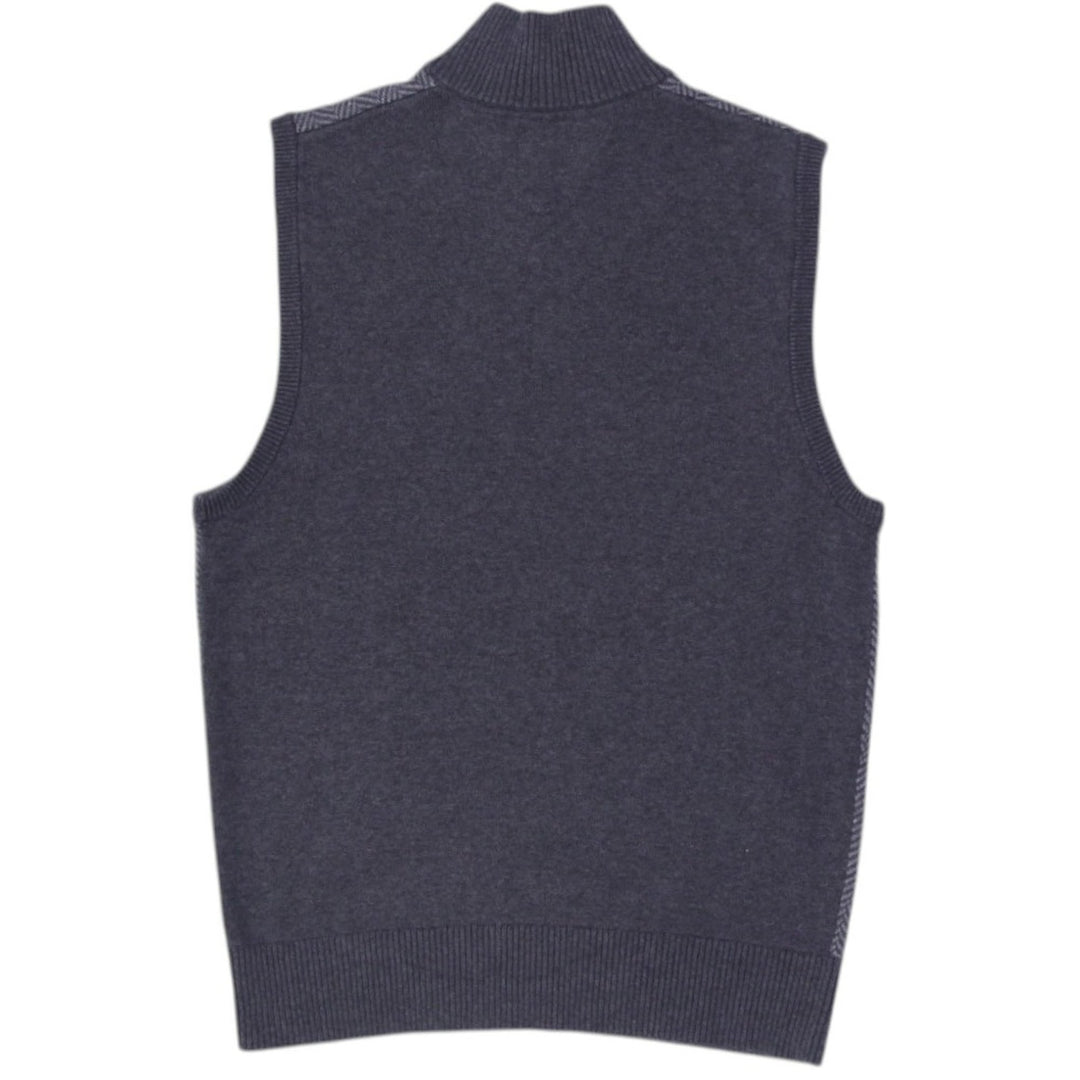Mens Tommy Hilfiger Sweater Grey Quarter Zip Sleeveless Vest