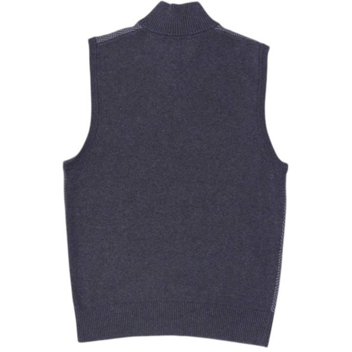 Mens Tommy Hilfiger Sweater Grey Quarter Zip Sleeveless Vest