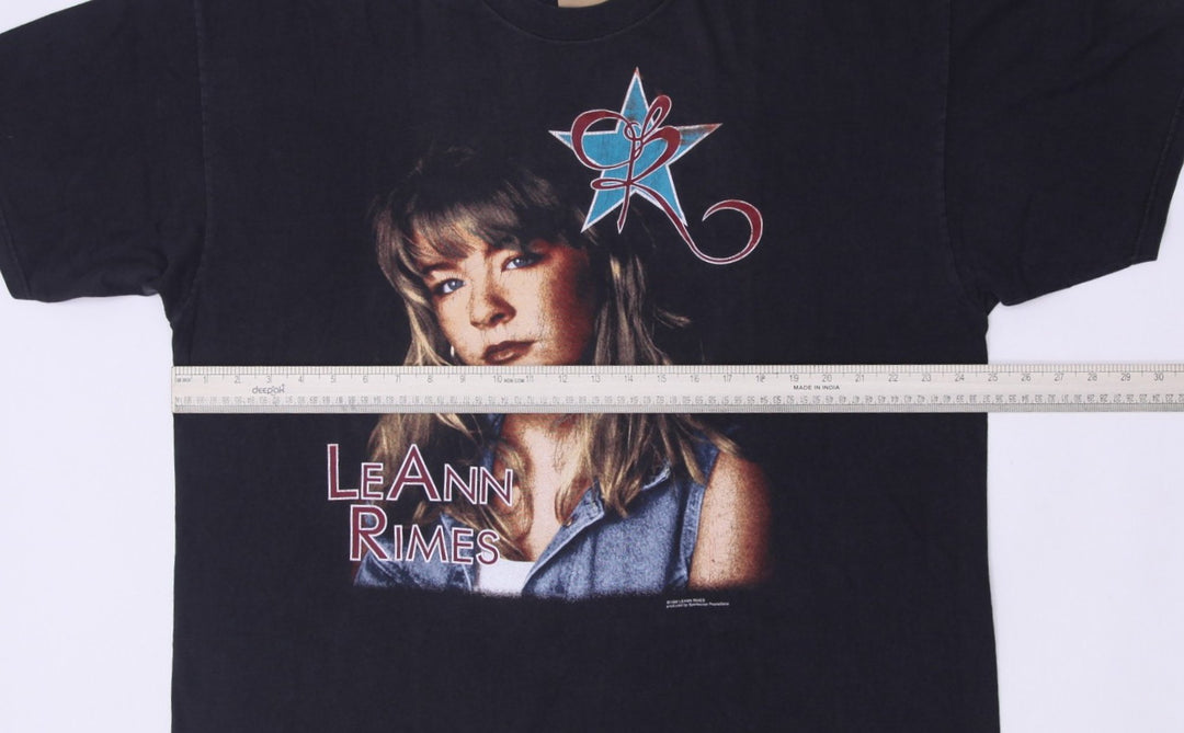 Vintage Mens Hanes LeAnn Rimes T-Shirt Black Graphic Music Tour