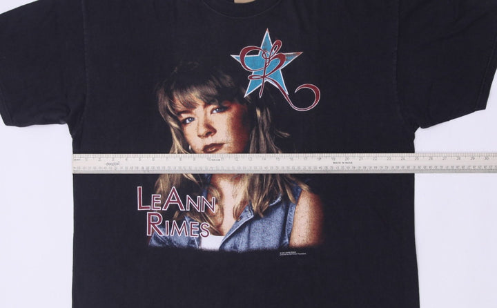 Vintage Mens Hanes LeAnn Rimes T-Shirt Black Graphic Music Tour