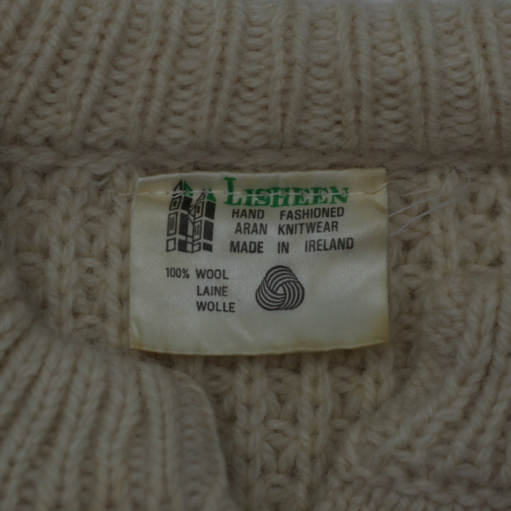 Vintage Lisheen Hand-Fashioned Aran Wool Cardigan Made In Ireland Size Medium - Fashion Rerun Vintage Migration_Sweaters