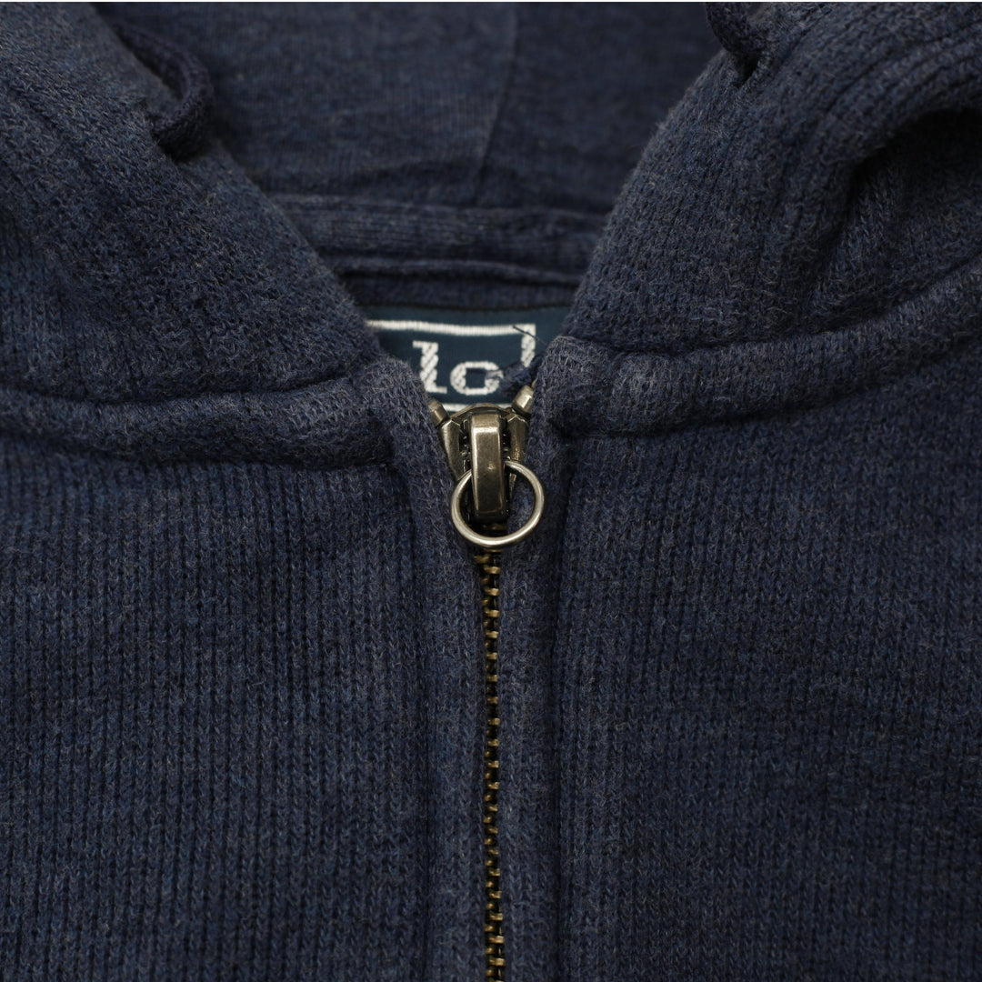 Vintage Mens Polo Ralph Lauren Navy Full Zip Embroidered Hoodie Size M | Migration_Hoodies - View 6 | Fashion Rerun