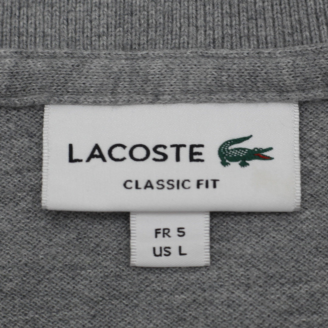 Mens Lacoste Classic Fit Pique Polo T-Shirt Heather Gray Size L / FR 5