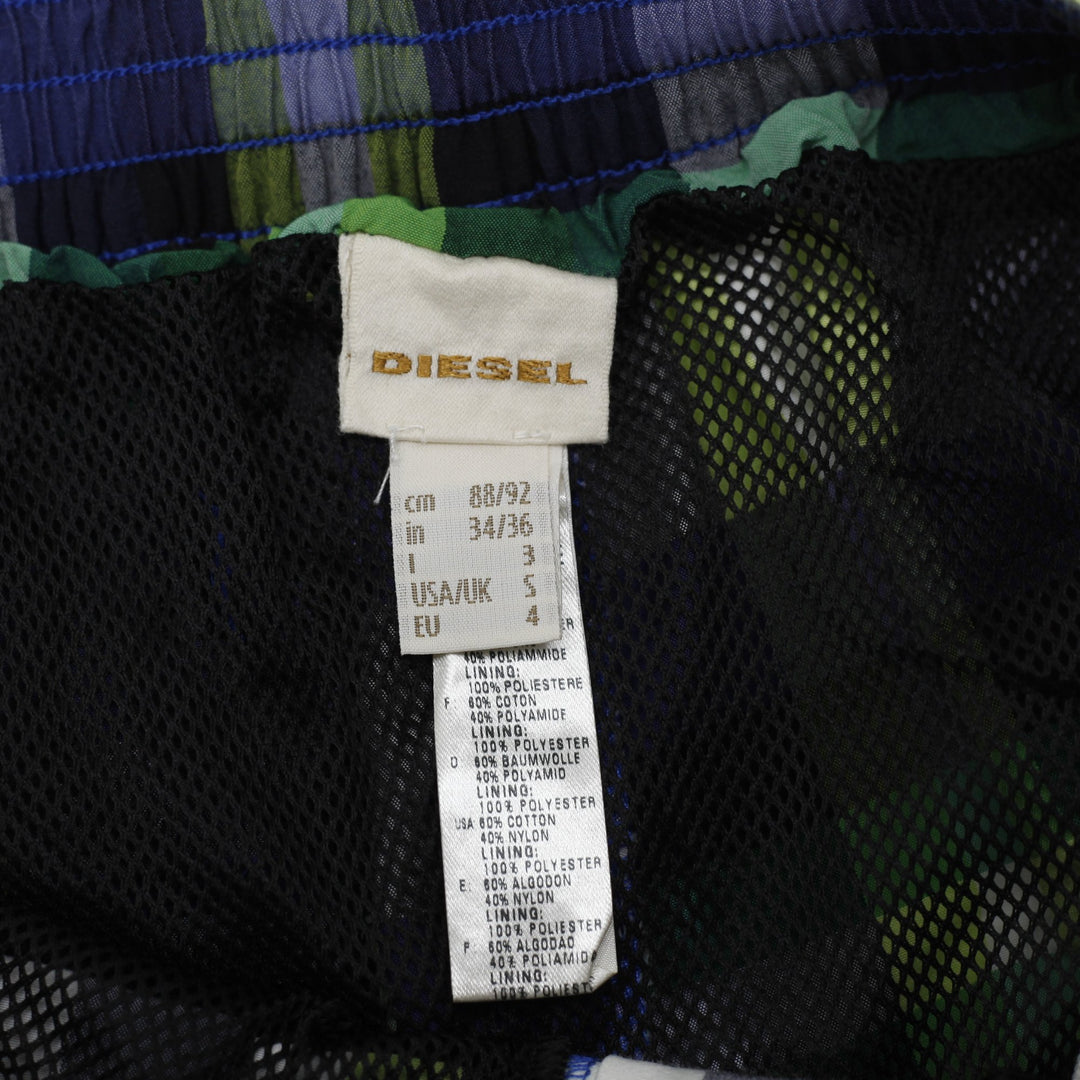 Ladies Diesel Checked Beachwear Sport Short Size 4 | Migration_Shorts - Back View | Fashion Rerun