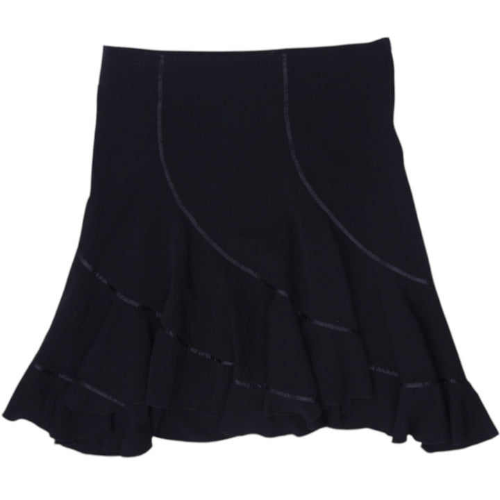 Y2K Ladies Le Chateau Skirt Black Ruffled Hem Elegant Size L