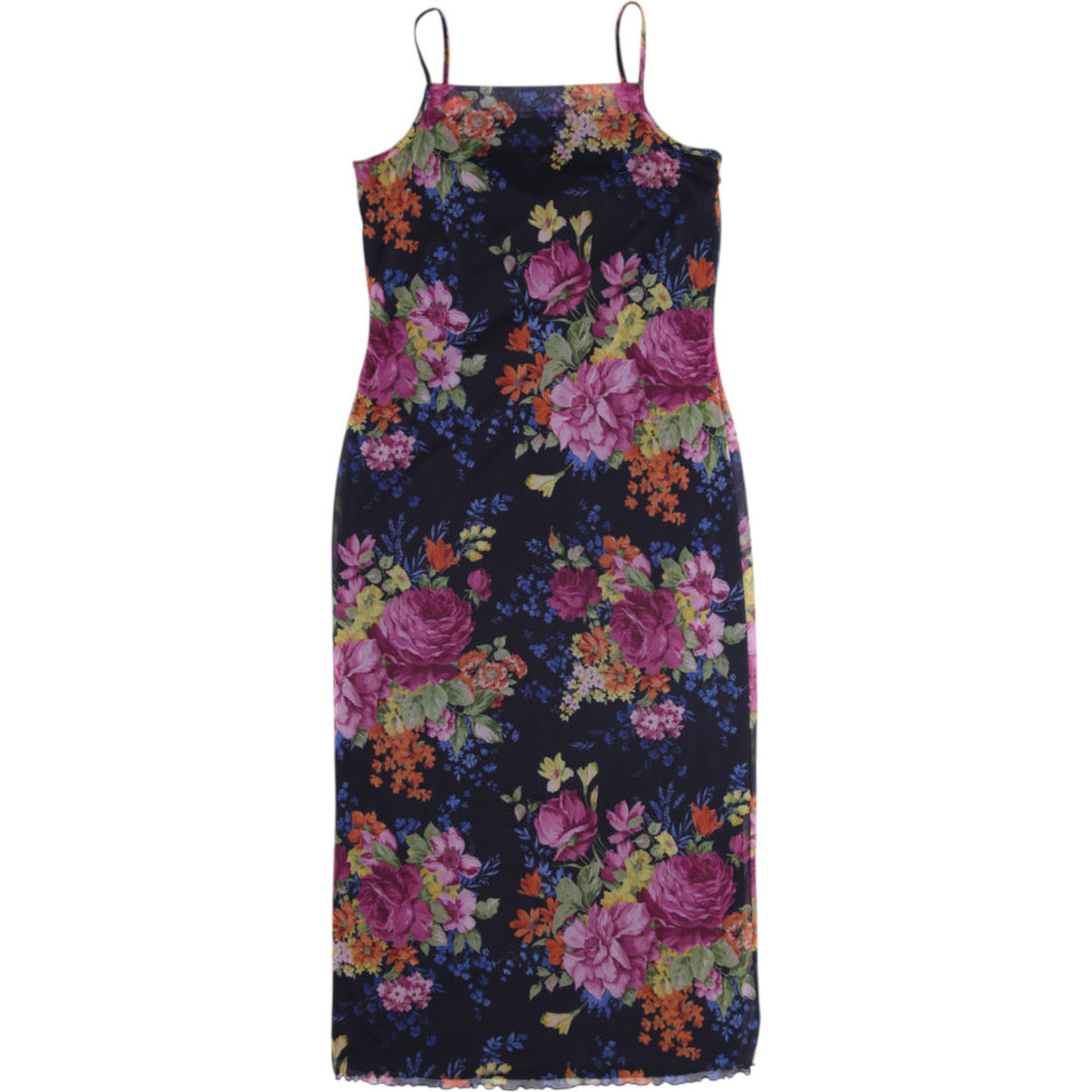 Y2K Ladies Fairweather Floral Printed Mesh Slip Dress Size 12