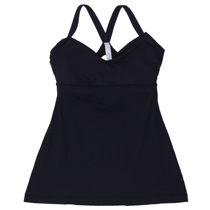 Ladies Lululemon Tank Black Bulerias Stretch Strap Yoga Gym
