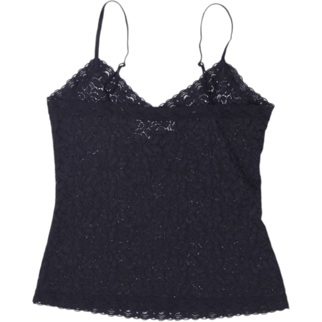 Y2K Ladies Enchanted Black All-Over Lace Cami Top Size Large