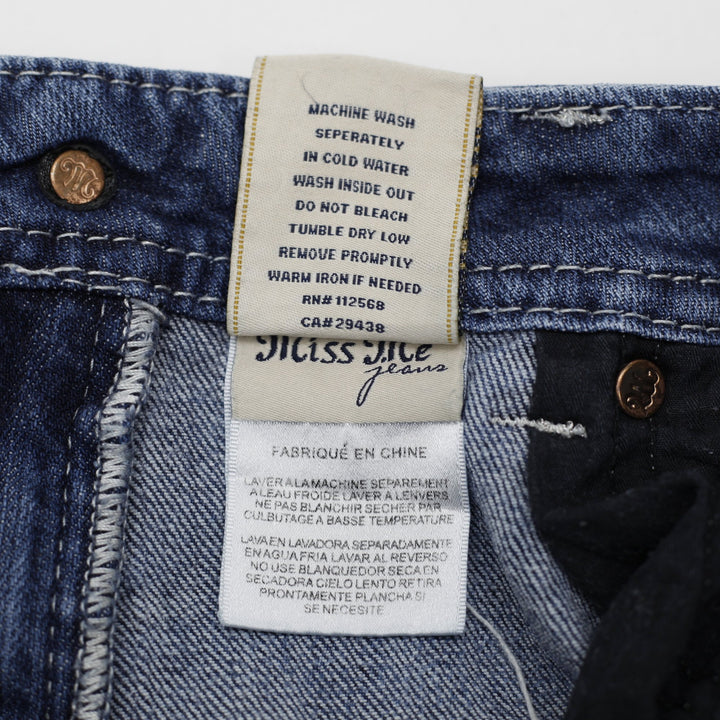 Y2K Ladies Miss Me Bootcut Jeans Wash Stretch Thick Stitch Denim