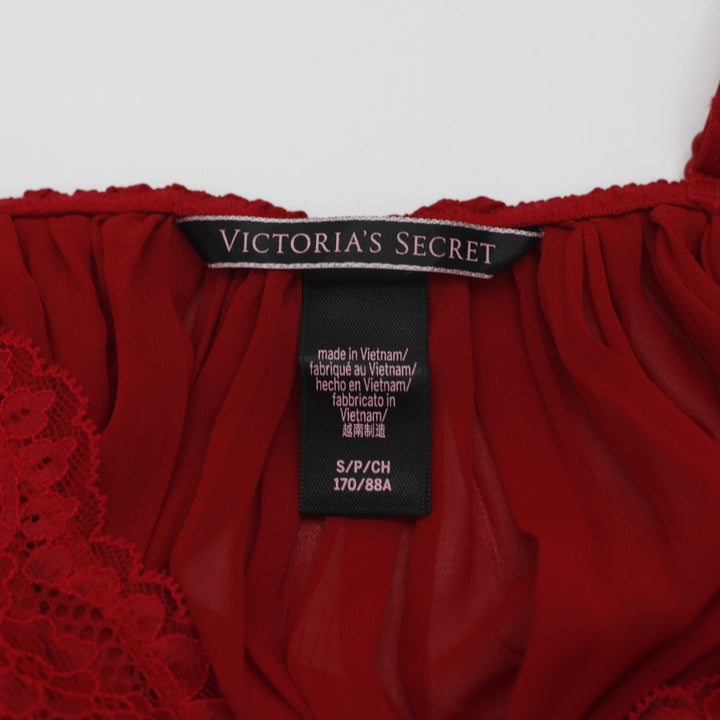 Y2K Ladies Victoria's Secret Babydoll Red Lace Top Size S
