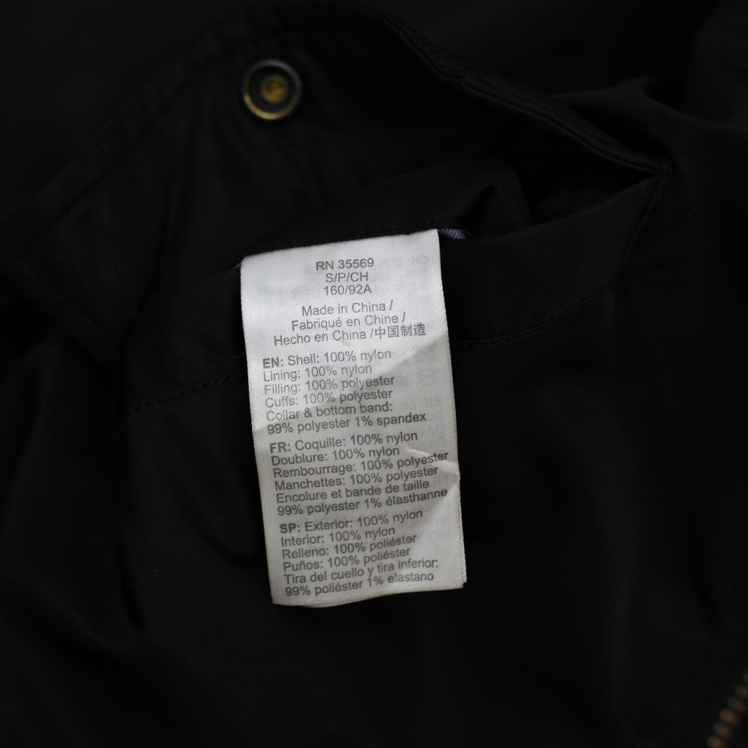 Vintage MA-1 Bomber Jacket Black Orange Reversible Nylon S | Migration_Jackets - Back View | Fashion Rerun