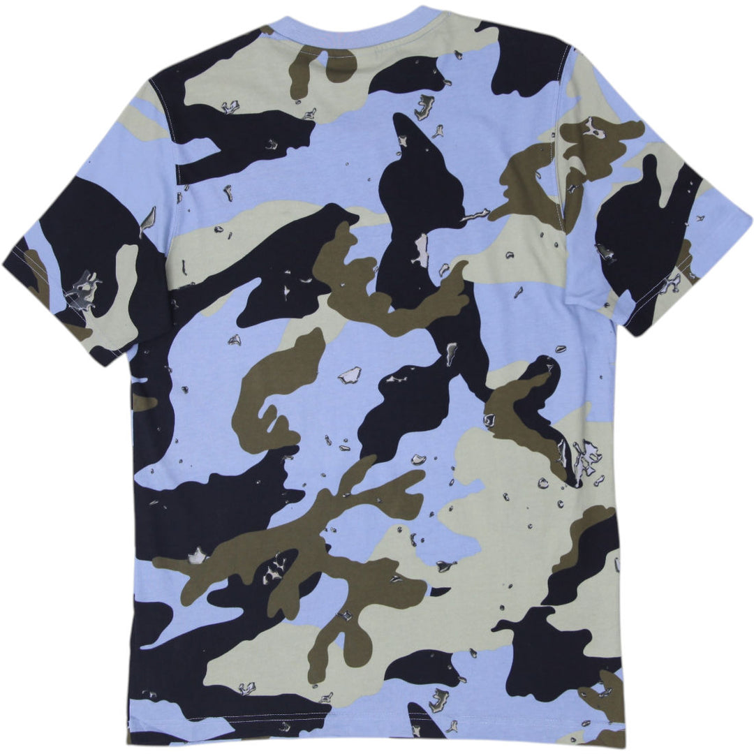 Mens Adidas Camo AOP Light Blue Camouflage Graphic T-Shirt Size M