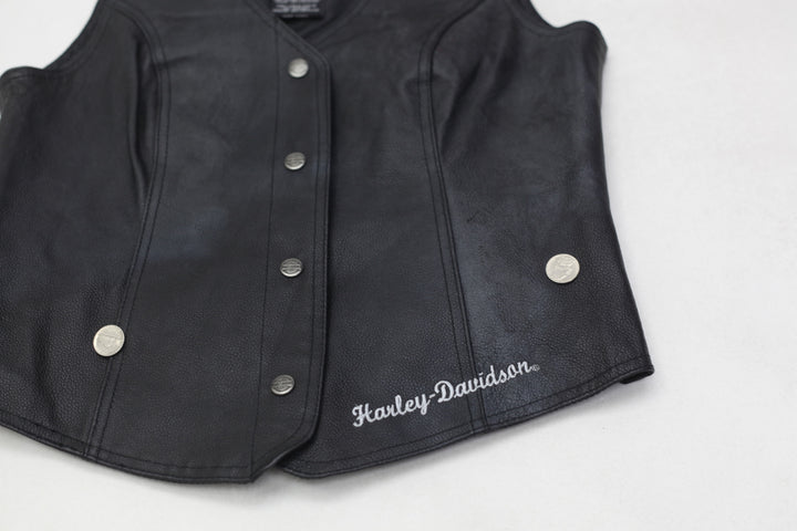 Ladies Harley Davidson Embroidered Leather Vest