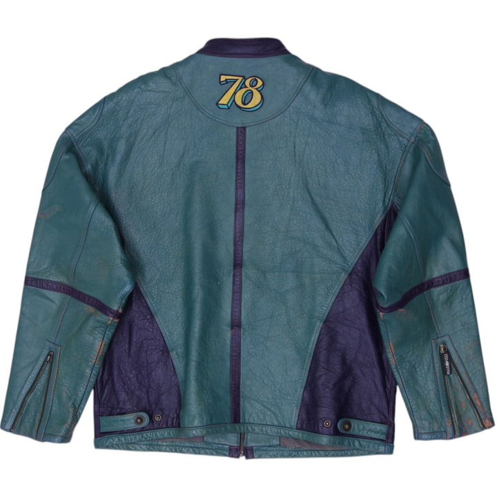 Vintage 90s Marc Buchanan Pelle Pelle Green Leather Jacket Size 42 | Migration_Jackets - Side View | Fashion Rerun