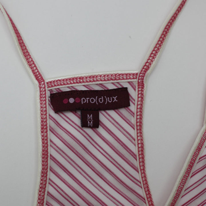 Y2K Ladies Striped Floral Lace Tank Top Size M | Migration_Y2K Tops - Back View | Fashion Rerun