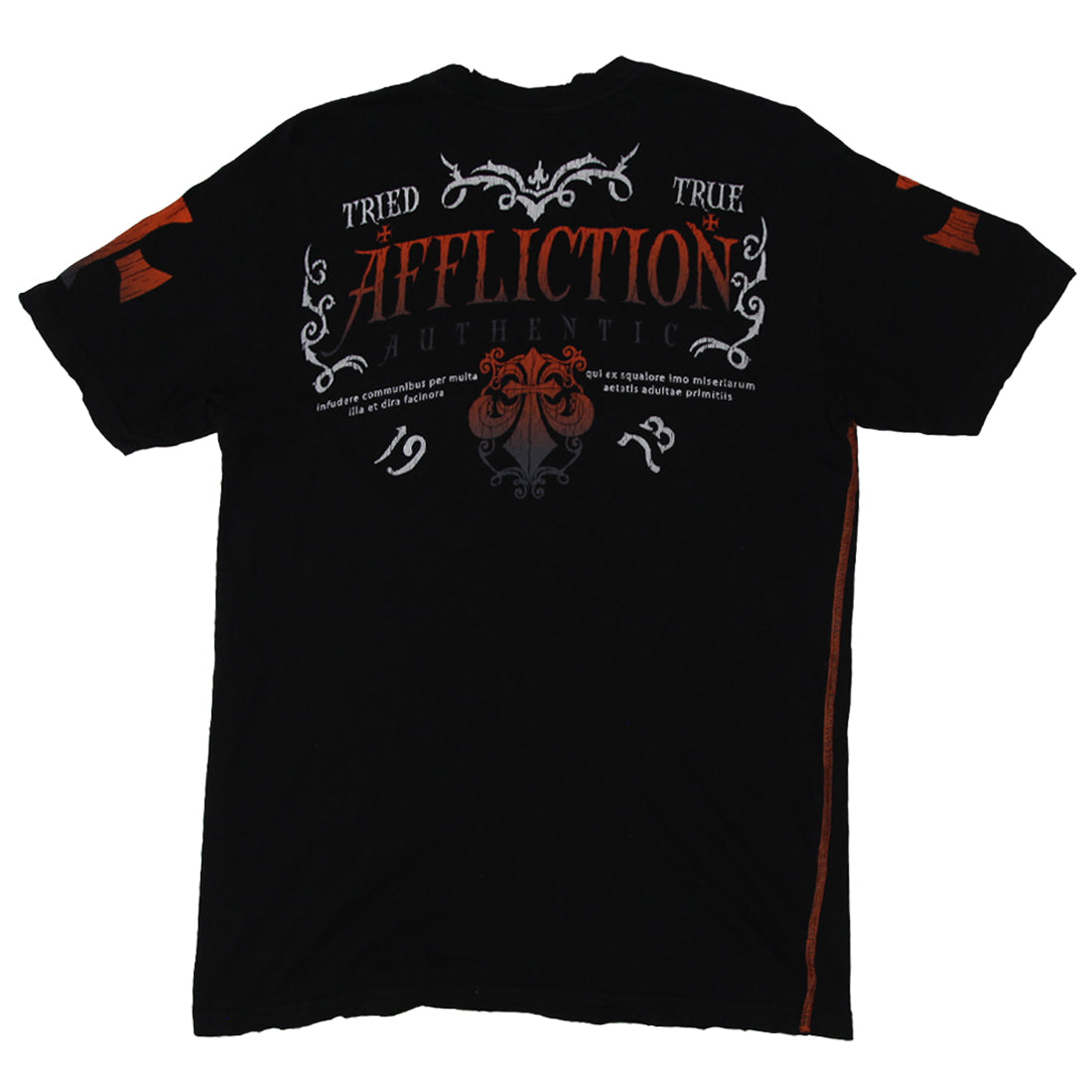 Shop Y2K Mens Black Affliction Printed Short Sleeve T-Shirt
