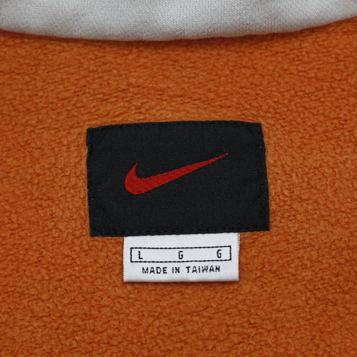 Vintage 90s Nike Center Swoosh Spell Out Half-Zip Fleece Sweatshirt Size L