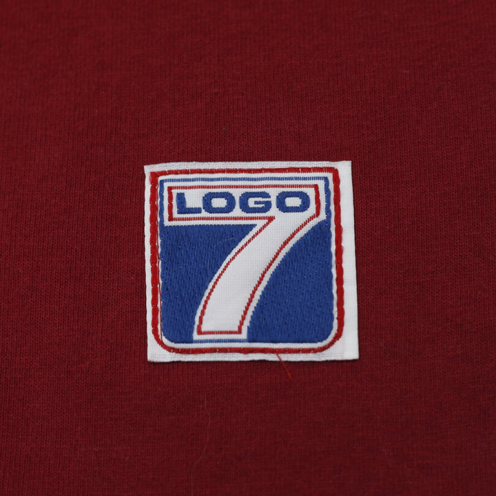 Vintage Mens Logo 7 NFL Maroon Super Bowl Graphic T-Shirt S.Stitch Size XL