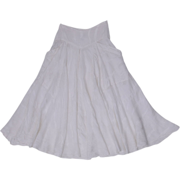 Y2K Ladies Byblos Pleated Yoke Flare Maxi Midi Skirt Size 8