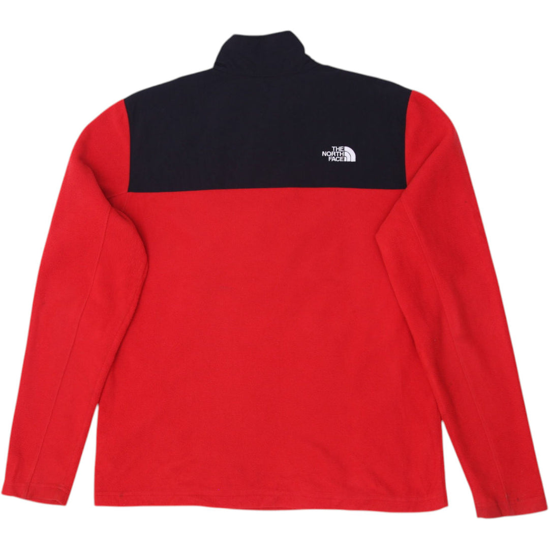 Mens The North Face Fleece Black Red Quarter Zip Jacket Size L